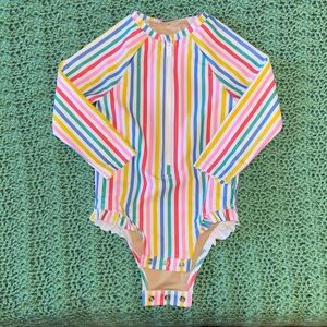 Colorful Striped Kids One Piece Swimsuit